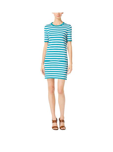 Michael Kors Collection Striped Compact Cotton T-shirt Dress
