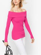 Michael Michael Kors Ribbed Off-the-shoulder Top