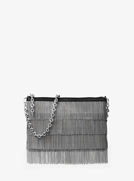 Michael Kors Larissa Chain-fringed French Calf Clutch