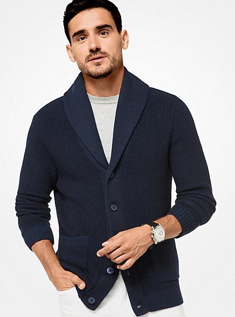 Michael Kors Mens Cotton-blend Knit Cardigan
