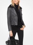 Michael Michael Kors Shearling And Leather Moto Jacket