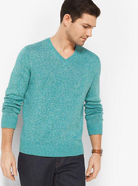 Michael Kors Mens Linen And Cotton V-neck Pullover