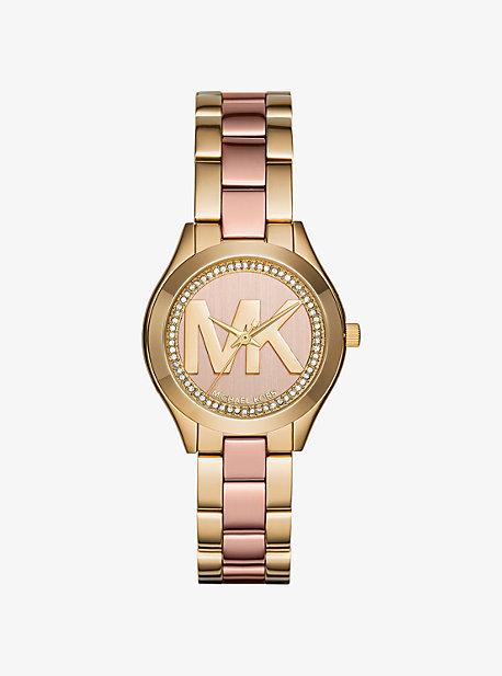 Michael Kors Mini Slim Runway Pave Two-tone Watch