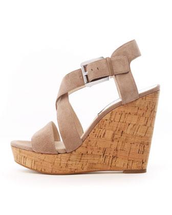 Women's Michael Kors Giovanna Suede Espadrille Wedge Sandal