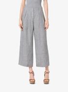 Michael Kors Collection Pleated Linen Culottes