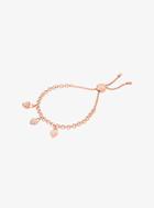Michael Kors Rose Gold-tone Heart Charm Slider Bracelet