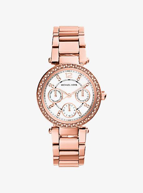 Michael Kors Parker Pave Rose Gold-tone Watch