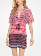 Michael Kors Striped Drawstring Cover-up