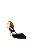 Michael Kors Collection Scarlett Metallic Leather And Suede Pump