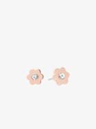 Michael Kors Rose Gold-tone Floral Stud Earrings