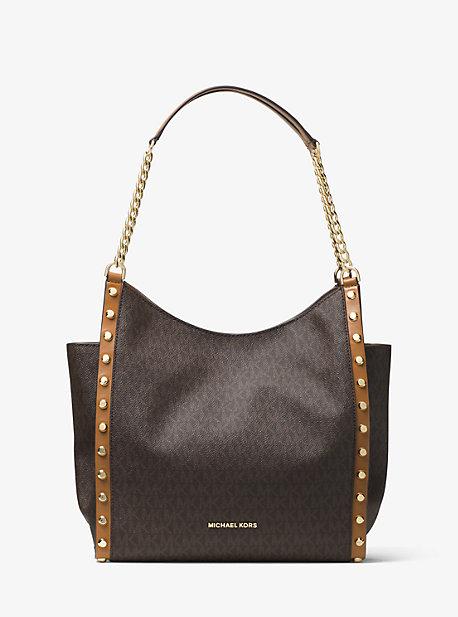 Michael Michael Kors Newbury Medium Studded Logo Chain Tote