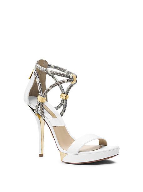 Michael Kors Collection Fariha Snakeskin Open-toe Platform Sandal