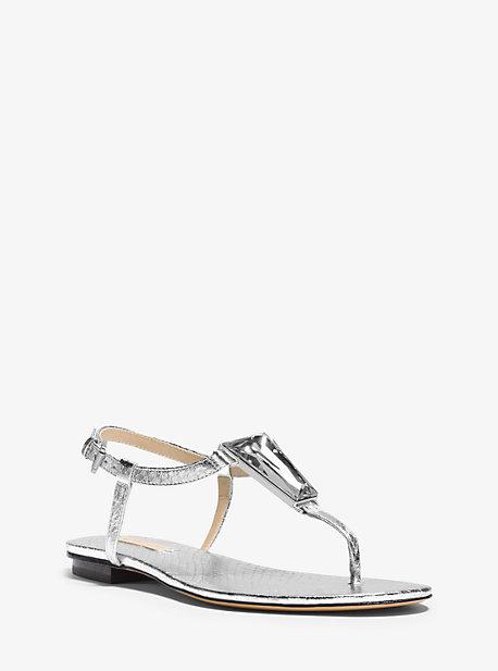 Michael Kors Collection Hanne Metallic Snakeskin Sandal