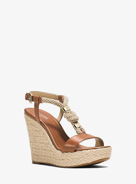Michael Michael Kors Holly Rope-trim Leather Wedge