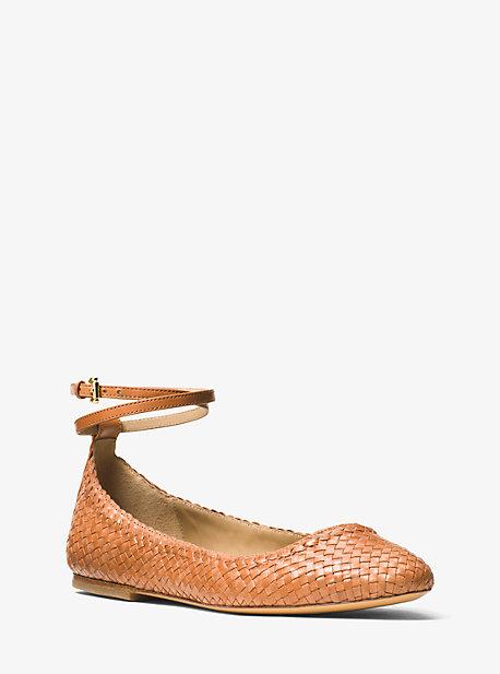 Michael Kors Collection Dunbar Woven Leather Flat