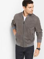 Michael Kors Mens Suede Bomber Jacket