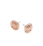 Michael Kors Logo Rose Gold-tone Stud Earrings