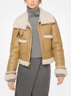 Michael Kors Collection Shearling And Leather Moto Jacket