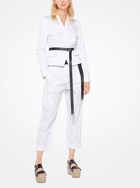 Michael Kors Collection Crushed Cotton Cargo Jacket