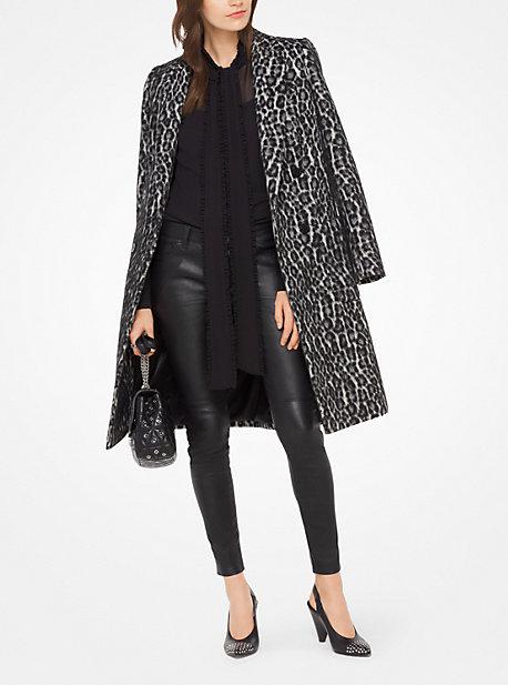 Michael Michael Kors Snow Leopard Jacquard Coat