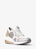 Michael Michael Kors Scout Metallic Leather And Mesh Sneaker