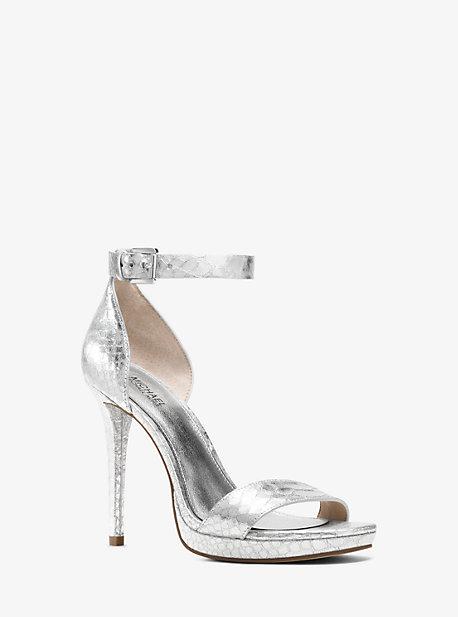 Michael Michael Kors Sienna Metallic Embossed-leather Sandal