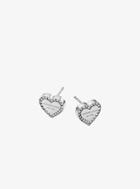 Michael Kors Pave Silver-tone Heart Charm Earrings