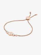 Michael Kors Pave Rose Gold-tone Floral Slider Bracelet