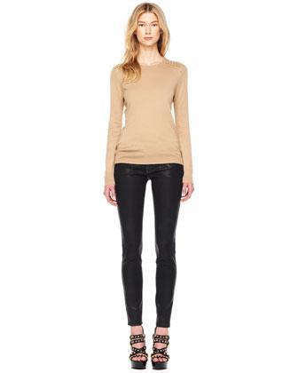 Women's Michael Kors Stretch-leather Skinny Pants