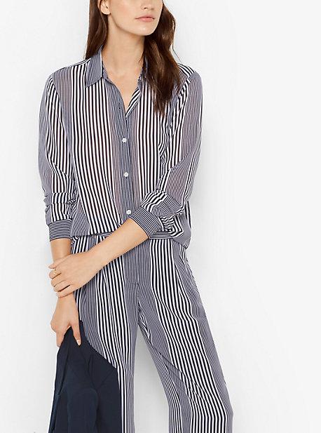 Michael Michael Kors Striped Georgette Blouse