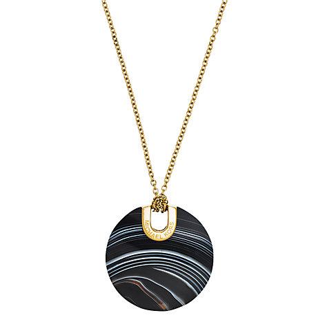 Michael Kors Gold-tone Black Agate Pendant Necklace