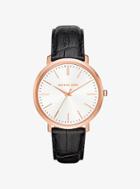 Michael Kors Jaryn Rose Gold-tone And Embossed-leather Watch