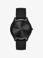 Michael Kors Slim Runway Black-tone And Silicone Watch