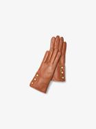 Michael Michael Kors Triple-button Leather Gloves