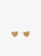 Michael Kors Pave Gold-tone Heart Stud Earrings