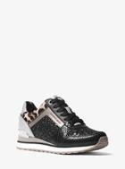 Michael Michael Kors Billie Glitter And Leather Sneaker