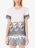 Michael Michael Kors Embroidered Cotton-voile Top