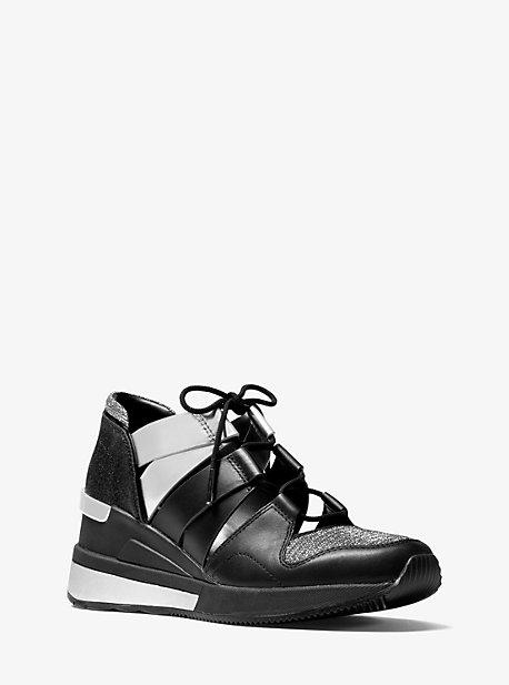 Michael Michael Kors Beckett Chain-mesh And Leather Sneaker