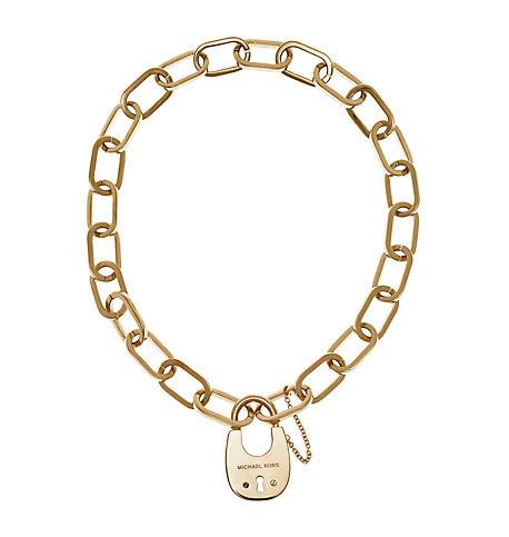 Michael Kors Gold-tone Padlock Necklace