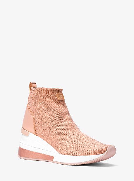 Michael Michael Kors Skyler Metallic Knit High-top Trainer