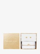 Michael Kors Gold-tone Star Slider Bracelet And Earrings Set