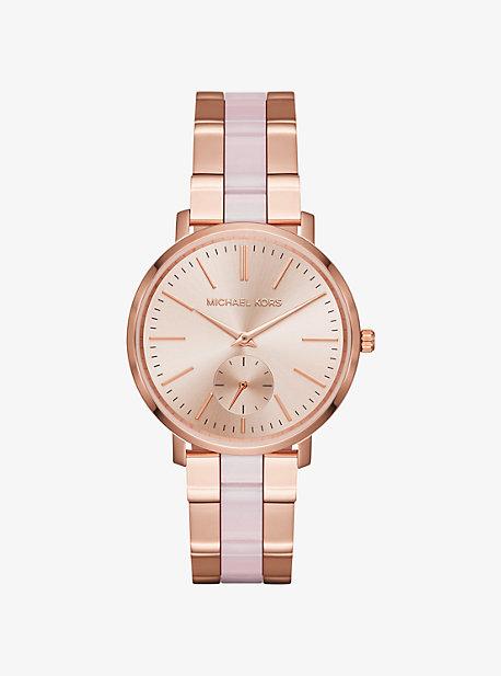 Michael Kors Jaryn Rose Gold-tone And Acetate Watch