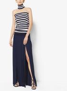 Michael Kors Collection Striped Cashmere Tube Top And Collar