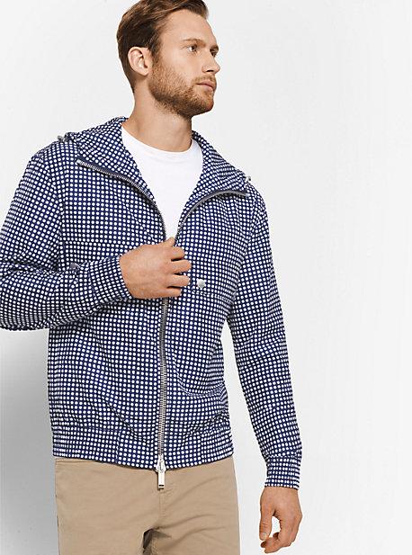 Michael Kors Mens Dot-print Hooded Bomber Jacket