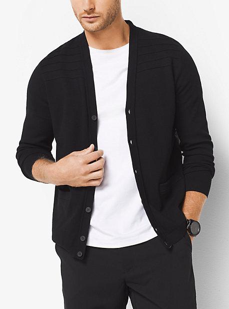 Michael Kors Mens Quilted-back Cardigan