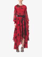 Michael Kors Collection Poppy-print Silk-chiffon Tiered Dress