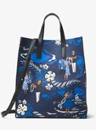 Michael Kors Collection Prescott Tropical Welcome Print Leather Tote