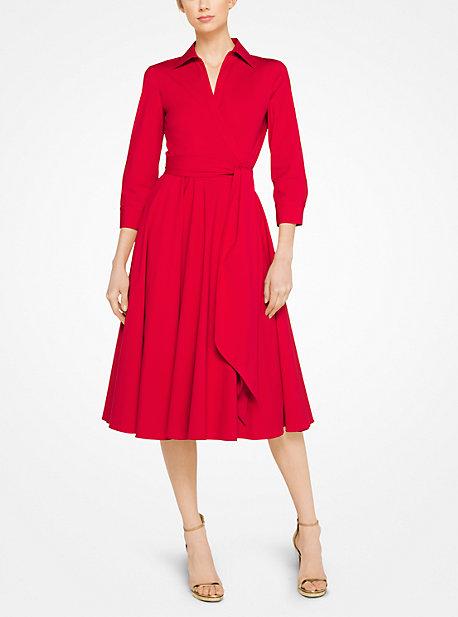 Michael Kors Collection Stretch Cotton-poplin Wrap Shirtdress
