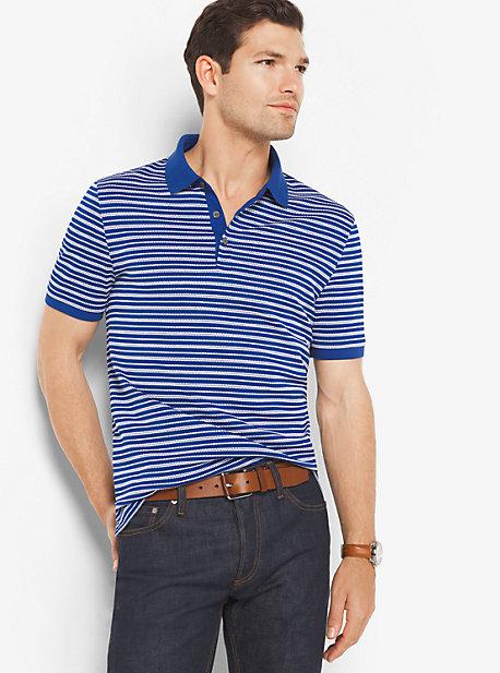 Michael Kors Mens Striped Jacquard Polo Shirt