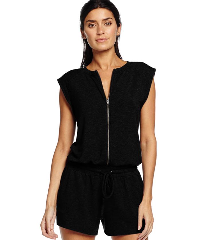 Michael Stars Short Sleeve Zip Front Romper